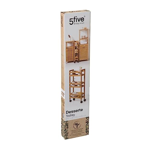 Miniatura 2 de 5 Five Simply Smart Carrito Con Ruedas 3 Niveles De, Bambú, 36 X 15 X 74.5 Cm