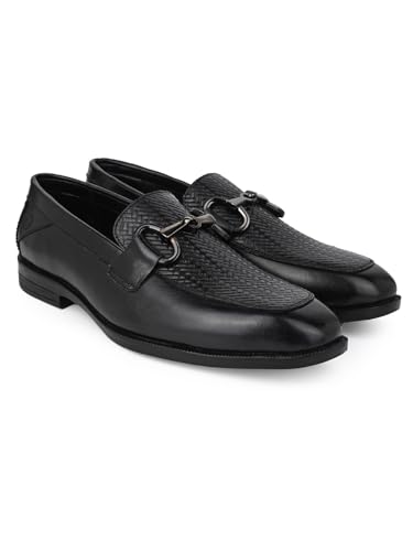 Image of ALBERTO TORRESI Premium Branded Horsebit Formal Leather Loafer with TPR Sole and Heel Support