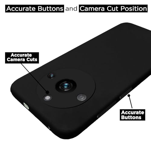 Image of BlazeTech for [ Realme Narzo 60 Pro 5G ] Liquid Silicone Back Case Cover Flexible |Inner Lining| with Camera Protection Back Cover for [ Realme Narzo 60 Pro 5G ] - Black