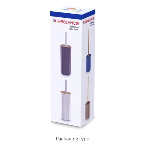 Image of Freelance Portofino ABS Toilet Cleaning Brush with Holder Stand - New Grey - Hygienic Commode /Toilet Brush Cleaner Set - Compact Stand, Ideal for Cleaning Bathroom Pot /Bowl /WC - Holder Included