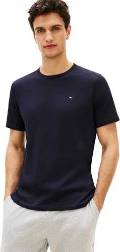 Tommy Hilfiger Herren S/S T-Shirt, Schwarz (Marineblau/Utility Sage/Weiß), M 3