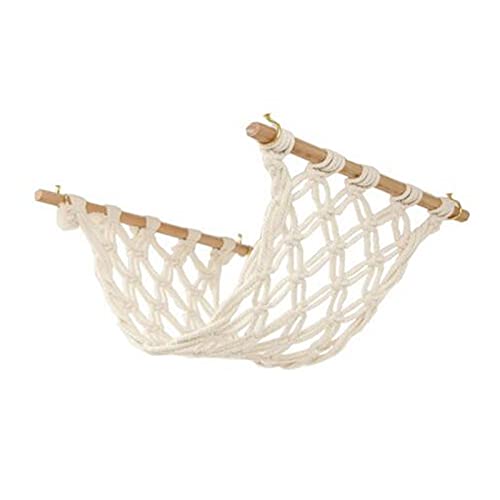 NONDK Hamaca de Macramé para Frutas para Cocina Debajo del Gabinete, Hamaca para Vegetales, Soporte para Frutas, Red y Gancho para Colgar Canastas de Frutas