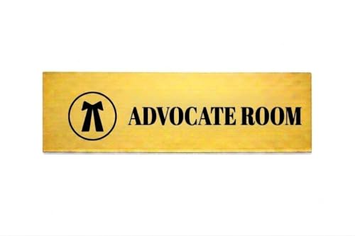 Image of Brushed Silver PVC Office Sign with Double-Sided Tape | Durable 10x3 Inch Signage for Clinics, Malls, Gyms & Hospitals - Available in Silver & Gold (Golden, Advocate Room)
