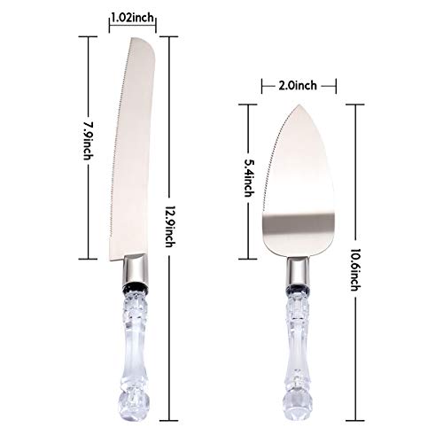 HISSF Wedding Cake Knife And Server Set, 2 Pcs Cake Slicer And Server Set