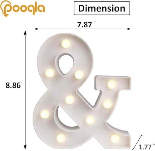 Image of Pooqla LED Light Up Letters, Warm White and Colorful Lighted Marquee Letters with Remote, Lighted Letter for Party Birthday Decorations, Gift for Girls Boys Night Light, Wedding Home Decor, Symbol &