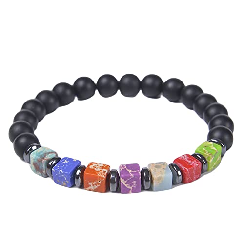 Bracelet chakra femme élastique contre le stress pierres 8mm