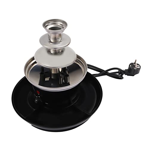 Máquina eléctrica de fuente de chocolate de 40 W con bandeja de alimentos, barra en espiral giratoria, torre y tenedores, fuente de chocolate de 3 pisos, máquina de fuente de chocolate de acero