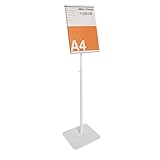 Material: hierro JTKDL Soporte de exhibición del Cartel Guía de Publicidad direccional Señalización Vertical Guía de Compras Piso Display Card Muestra de la exhibición de Pantalla (Color : White)