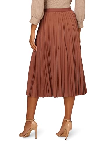 Adrianna Papell Women's Solid Variegated Pleated Twill Skirt2