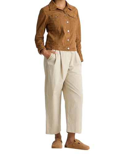 IZAC & DAUD Women's Trucker Real Leather Jacket - Trendy Real Lambskin Vintage Style Women’s Leather Jacket3