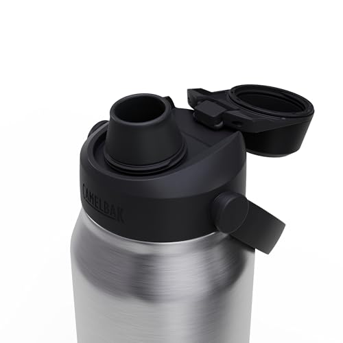 Image of CamelBak Thrive Chug Insulated Stainless Steel Water Bottle, Cold Retention with High Flow Lid for Everyday Hydration and Active Use, 32oz, Stainless