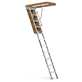 25" x 54" Household Aluminum Attic Ladder - Upgraded Design with 375 lbs Capacity, Adjustable Fit for 7'8" to 10'3" Ceiling Heights, Easy Installation & Enhanced Stability.