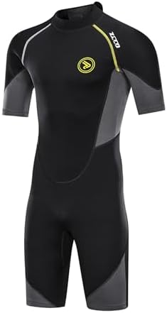 Tuta da uomo in neoprene di alta qualità, con cerniera sul retro, 1,5/3 mm, per immersioni subacquee, snorkeling, surf, canoa, immersioni