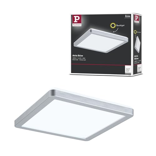 Atria Shine 71007-Pannello LED quadrato 190 x 190 mm incl. 1 x 11.2 W luce diurna bianco opaco cromo plastica soffitto pannello 4000 K Chrome matt a- 190x190mm