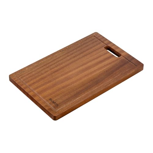 Tabla de cortar rectangular de madera sólida 43.81x27.94x2.22 cm