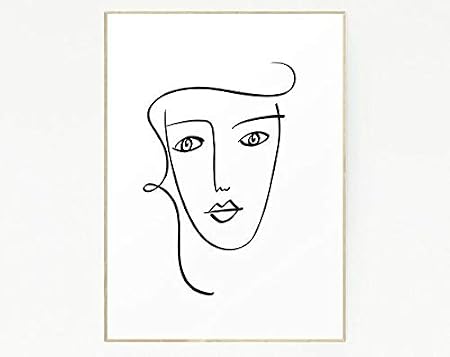 Amazon.de: Print Woman Head Face Illustration Drawing Art Female Body Girl Gift Poster Line ...