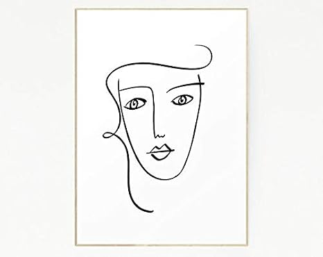 Amazon.de: Print Woman Head Face Illustration Drawing Art Female Body Girl Gift Poster Line ...