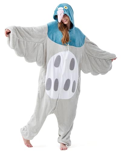 corimori Tauben-Kostüm Erwachsene Damen Herren Karneval Tier-Kostüme Onesie Jumpsuit Overall 34 Taube L