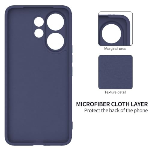 Image of DIZORO Microfiber Candy Back Cover Case for Vivo V60 5G / V60e 5G / Vivo T4 Pro 5G Soft Silicone Rubberized Case with Camera Protection (TPU, Navy Blue)