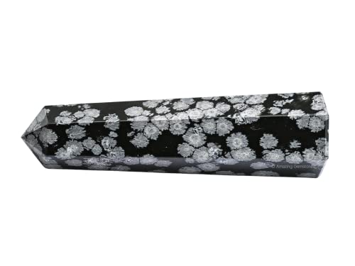 Image of Amazing Gemstone Snowflake Obsidian Crystal Towers - Natural Healing Crystal Point Obelisk for Reiki Healing and Crystal Grid (3 inch to 4 inch INCH)
