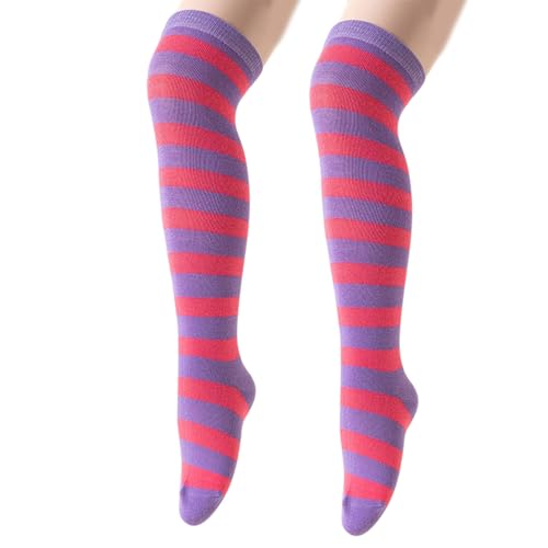 Kaeltsyn Calcetines elásticos sobre las rodillas para niños Calcetines a rayas Calcetines elásticos para niños Cómodos para trajes escolares Accesorio de de invierno Rayas sobre las rodillas
