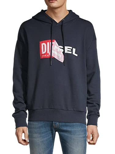 Diesel Alby Logo Hoodie Men's Size M Blue