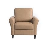 LifeStyle Solutions Watford Accent Chair with Rolled Arms, Light Brown