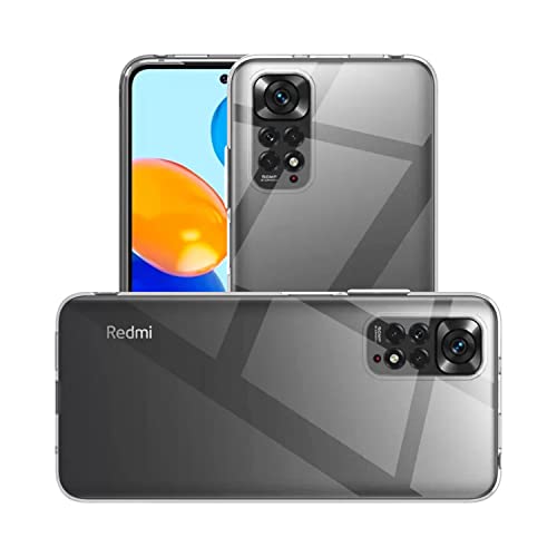 Image of Case Creation New Redmi Note 11 Premium Imported 0.3mm Crystal Clear Totu Silicone Transparent Flexible Soft Corner Protection with TPU Slim Back Case Cover for Mi Note 11
