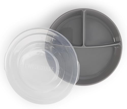 Twistshake Assiette Divisée – Vaisselle pour Bébé avec Couvercle Hermétique – Plateau de Sevrage Sans BPA – Accessoire d’Alimentation en 3...