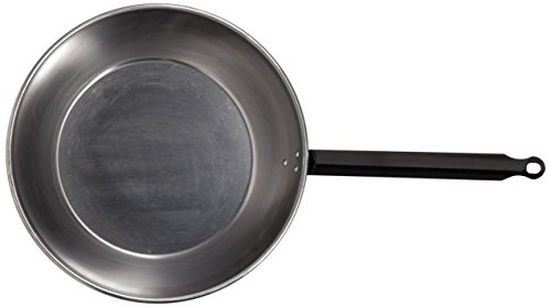 La Valenciana Vaello Sartén de Acero Pulido, 30 cm, aleado, Negro