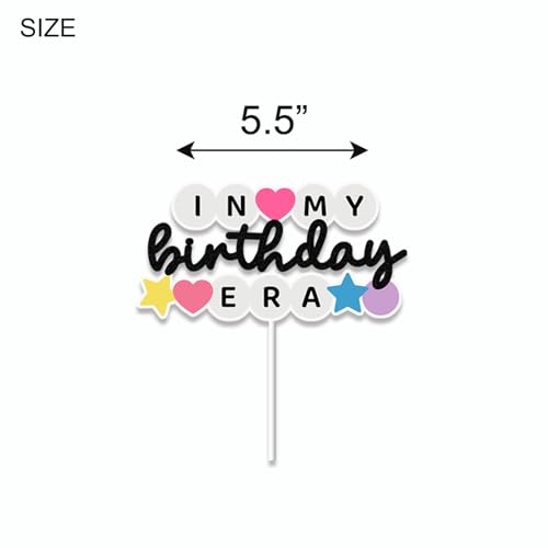 In My Birthday Era Cake Topper for Singer Birthday Party Decorations Music Fan Friendship Bracelet Decor