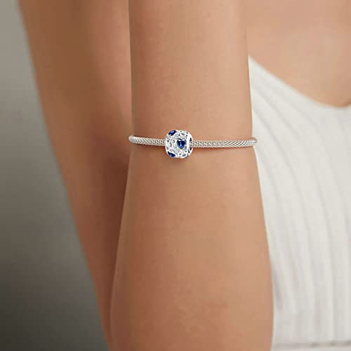 Mouse Openwork Heart Love Animal Round Charm Sparkling CZ Beads for Pandora Bracelet4