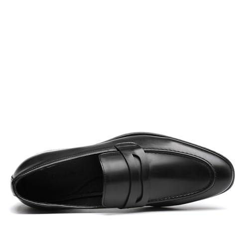 DECARSDZ Mens Slip-On Penny Loafer Casual Dress Shoes Black Wedding Formal Work Pointed Toe Men Tuxedo Shoes4