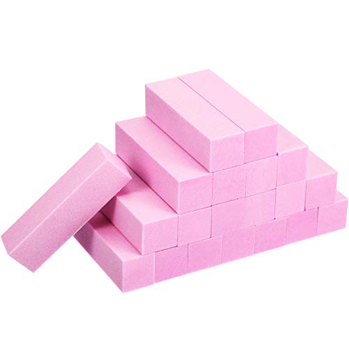20 Pack Buffer Sanding Block Nail Buffer Block Files Grit Dense Sponge Nail Art Tips Tool (Pink)
