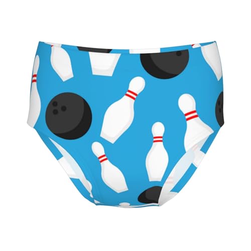 Sport Bowling Ball And Bowling Pins Girls' Underwear Soft Cotton Little Girls Panties Comfort Briefs