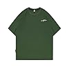 European Embroidery Letter Trend and Wear for Men Comfortable and Loose Casual Crew Neck Short Sleeve T-Shirt, Army Green, 5XL #1