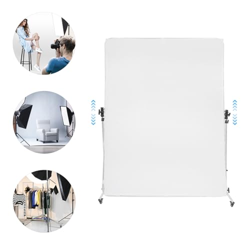 Image of 4.9FT x 6.6FT Photography Light Diffuser with Wheels, 270-360 Degree Rotatable Frame and 4.9-9.8 Feet Height Adjustable Support Stand, Polyester White Scrim Diffuser for Photo Video Shooting