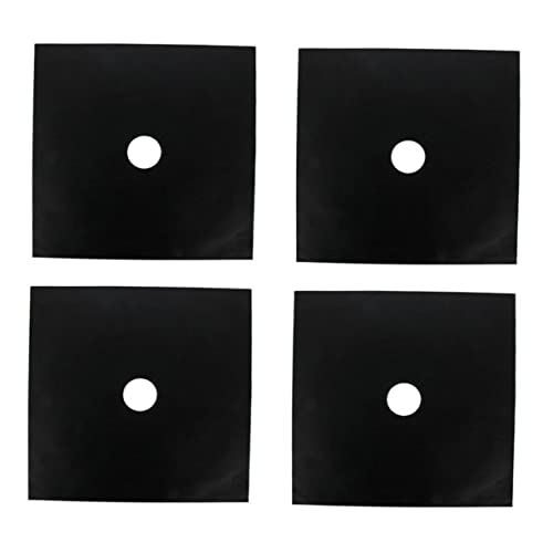 HOODANCOS 4 Piezas Protector Estufa Gas Alfombrillas Antiadherentes Reutilizables para Quemador Resistentes Alta Temperatura Ajustables para Cocinas de Gas y