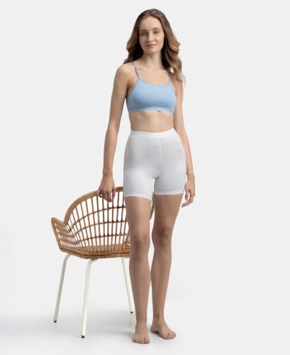 Image of Jockey 1351 Women's Super Combed Cotton Elastane Stretch Multiway Styled Crop Top with Adjustable Straps and Stay Fresh Treatment, Full-Coverage Bra
