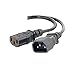 C2G 03141 18 AWG Computer Power Extension Cord - IEC320C14 to IEC320C13, TAA Compliant, Black (6 Feet, 1.82 Meters)
