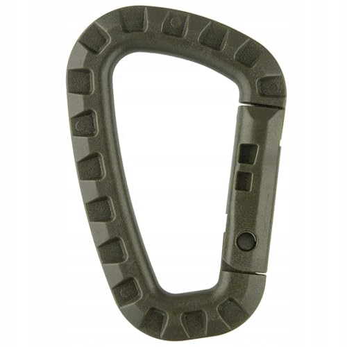 M-Tac Taktischer Karabiner aus ABS Kunststoff Leichter Outdoor Befestigungshaken mit Anti-Rutsch-Griff, ideal als Schlüsselanhänger, für Handschuhe, Messer, Camping, Wandern, Ranger Green, 3 Stück