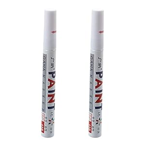 Baalaa 2x witte permanente autoband band metalen verf pen marker