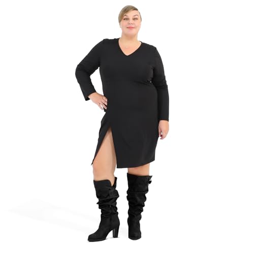 mysoft Women's Wide/Extra Wide Calf Knee High Boots Fashion Chunky Block Heel Pull On Winter Boots with Side Zippers4