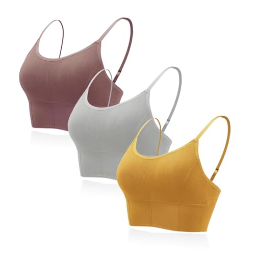 Image of Kaththai Women Cotton Padded Wire-Free Sports Bra with Adjustable Straps Soft Padded Push-Up Bra for Yoga, Fitness (Free Size Bra Fit Up to 28,30,32,34)