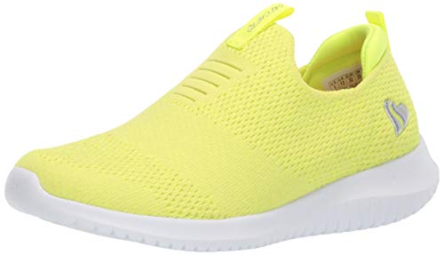 Skechers Kids Girl's Ultra Flex-Fluorescent Fun Sneaker, neon Yellow, 11 Medium US Little Kid