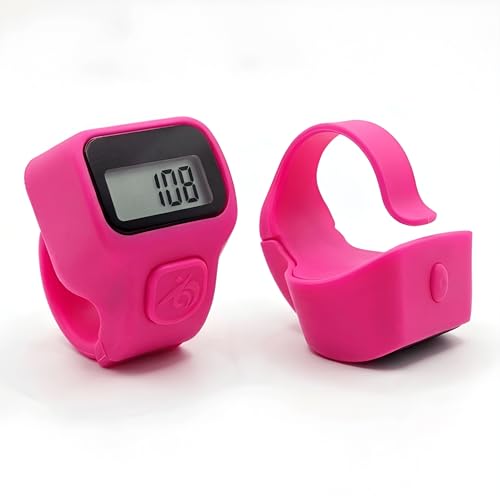 Image of Digital Ring Counter, LCD Display, Finger Tally Clicker for Meditation and Prayer, Ring Style (Pack of 1) (Pink)