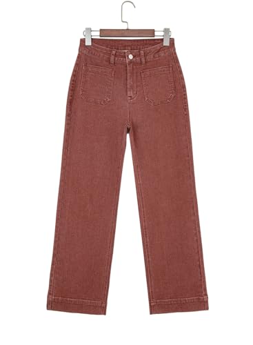 Image of Astylish Women's Wide Leg Jeans High Waisted Denim Pants