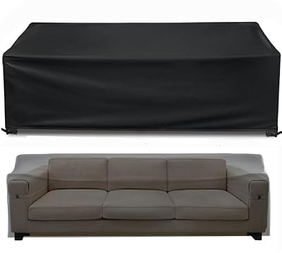 Likorlove Patio Furniture Covers, 90"L x 60"W x 28"H Outdoor Furniture Cover Waterproof , Patio sofa Covers 600D General Purpose Sectional Sofa Table and Chair Set Cover, Black