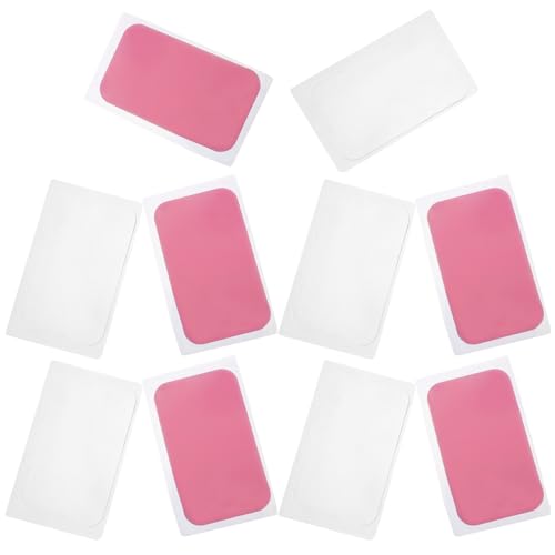 TEHAUX Almohadillas Reutilizables para Extensiones de Pestañas 10 Unidades Silicona Fina Colores Rosa y Transparente Aplicador Rectangular para Salón de Belleza y Maquillaje