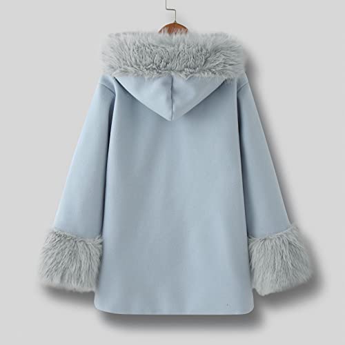 Baby Girls Faux 𝐅𝐮𝐫 Teddy Long Coat Kids Winter Windproof Fleece Jacket Warm Outwear Button Hooded with Pocket4